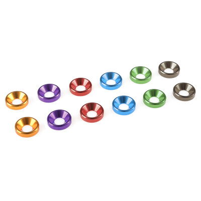 Alu. sluitring voor M4 Verzonkenkopschroeven BD=10mm Rood 10