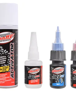Team Corally - Glue Set - Tire Glue 20g - Activator 200ml - Lock-it Soft - Lock-it Medium