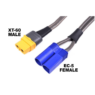 Revtec - Charge Lead Pro "XT60" - EC5 Female - 40 cm - Flat silicone wire 14AWG - Afbeelding 2