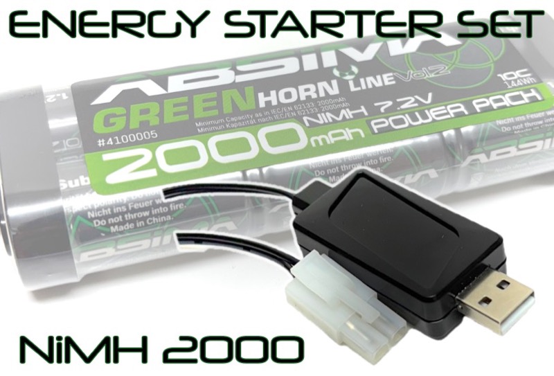 Absima RC Energy Starter Set 2000mAh Tamiya plug (NiMH/USB)