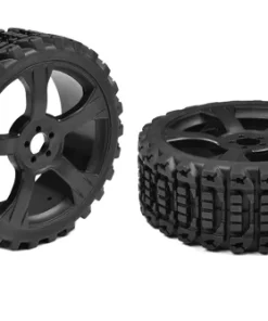 Team Corally - Off-Road 1/8 Buggy Tires - Xprit - Low Profile - Glued on Black Rims - 1 pair