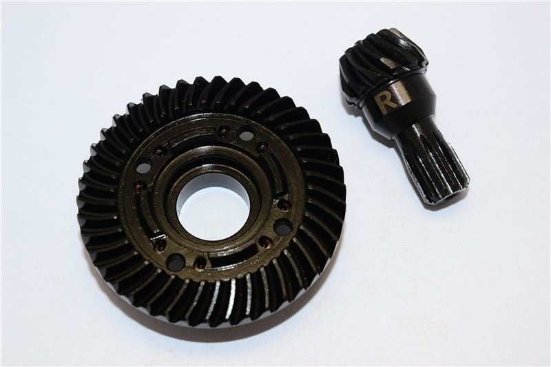 CHROME STEEL REAR SPIRAL BEVEL GEARS - 1SET BLACK GPM TRX XMAXX 8S 6S