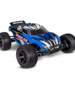 TRX37254-8BLEUX Traxxas Rustler 2wd Brushed HD incl battery & USB-C charger Blue