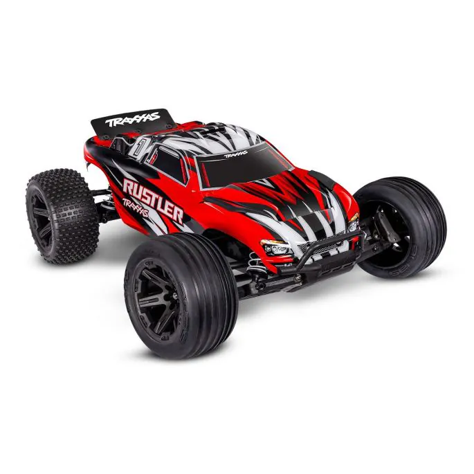 TRX37254-8REDX Traxxas Rustler 2wd Brushed HD incl battery & USB-C charger Red