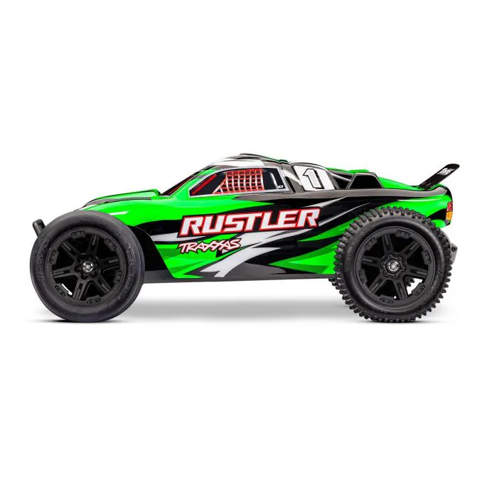TRX37254-8GRNX Traxxas Rustler 2wd Brushed HD incl battery & USB-C charger Green - Afbeelding 3