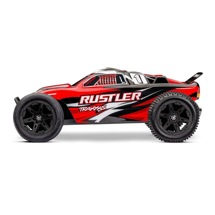 TRX37254-8REDX Traxxas Rustler 2wd Brushed HD incl battery & USB-C charger Red - Afbeelding 17