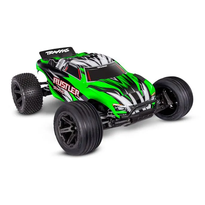 TRX37254-8GRNX Traxxas Rustler 2wd Brushed HD incl battery & USB-C charger Green