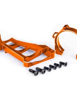 TRX10261-ORNG Motor mounts (front & rear) (orange-anodized 6061-T6 aluminum)/ 3x10mm CCS (with threadlock) (4)/ 4x12mm BCS (with threadlock) (2) (for use with #3461 motor)