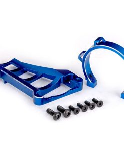 TRX10262-BLUE Motor mounts (front & rear) (blue-anodized 6061-T6 aluminum)/ 3x10mm CCS (with threadlock) (4)/ 4x12mm BCS (with threadlock) (2) (for use with #3483 motor)