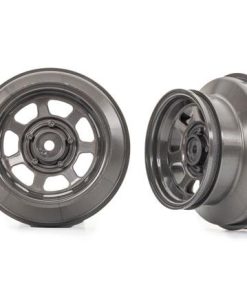 TRX10472 Wheels, dirt oval, graphite gray, dual profile (2.2  outer, 3.0  inner) (2) (4WD front/rear, 2WD rear only)