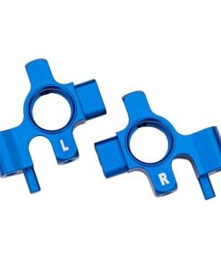 TRX10537-BLUE Steering blocks, 6061-T6 aluminum (blue-anodized) (left & right)/ 3x12mm BCS (with threadlock) (4)