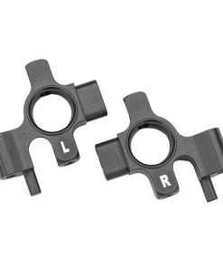 TRX10537-GRAY Steering blocks, 6061-T6 aluminum (gray-anodized), left & right/ 3x12mm BCS (with threadlock) (4)