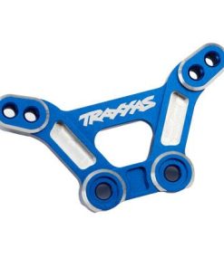 TRX10538-BLUE Shock tower, front, 6061-T6 aluminum (blue-anodized)/ 3x15mm BCS (with threadlock) (2)