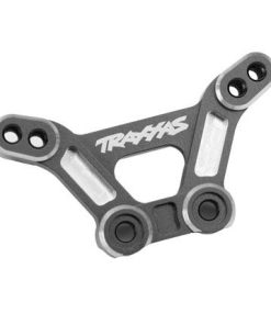 TRX10538-GRAY Shock tower, front, 6061-T6 aluminum (gray-anodized)/ 3x15mm BCS (with threadlock) (2)