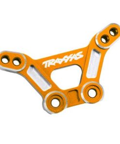 TRX10538-ORNG Shock tower, front, 6061-T6 aluminum (orange-anodized)/ 3x15mm BCS (with threadlock) (2)