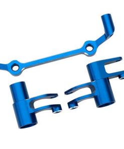 TRX10543-BLUE Steering bellcranks, drag link (blue-anodized 6061-T6 aluminum)/ 5x8x2.5mm ball bearings (2)/ 6x10x3mm ball bearings (2)/ hardware