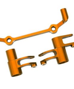 TRX10543-ORNG Steering bellcranks, drag link (orange-anodized 6061-T6 aluminum)/ 5x8x2.5mm ball bearings (2)/ 6x10x3mm ball bearings (2)/ hardware