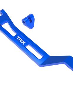 TRX10726-BLUE Battery hold-down, hold-down post (blue-anodized 6061-T6 aluminum)/ 3x15mm BCS (with threadlock) (1)