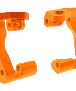 TRX10733-ORNG Caster blocks (c-hubs), 6061-T6 aluminum (orange-anodized), left & right