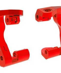 TRX10733-RED Caster blocks (c-hubs), 6061-T6 aluminum (red-anodized), left & right