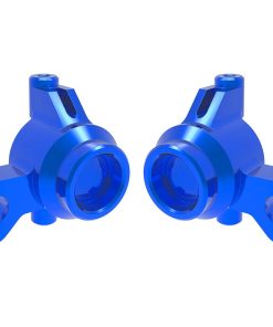 TRX10734-BLUE Steering blocks, 6061-T6 aluminum (blue-anodized) (left & right)/ 3x12mm SS (with threadlock) (4)/ 3x15mm BCS (with threadlock) (2)