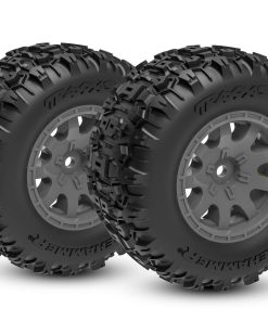 TRX10770-GRAY Tires & wheels, assembled (charcoal gray wheels, dual profile (2.1" outer, 2.6" inner), Sledgehammer tires, foam inserts)) (rear) (2)