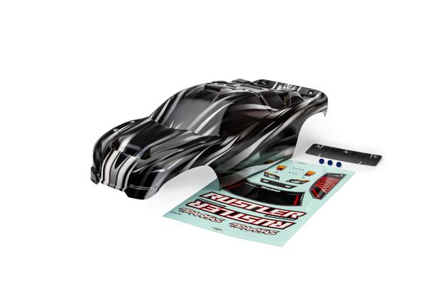TRX3721X Body, Rustler (also fits Rustler VXL), ProGraphix (graphics are printed, requires paint & final color application)/ decal sheet