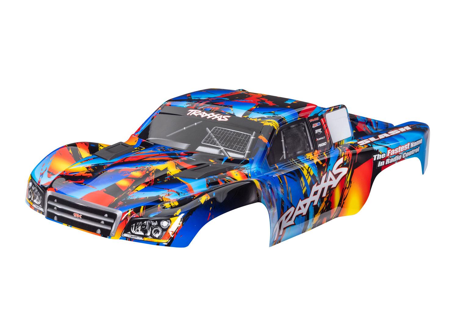 TRX5848-RNR Body, Slash 4X4 (also fits Slash VXL & Slash 2WD), Rock n' Roll (painted, decals applied) (assembled with front & rear latches for clipless mounting)