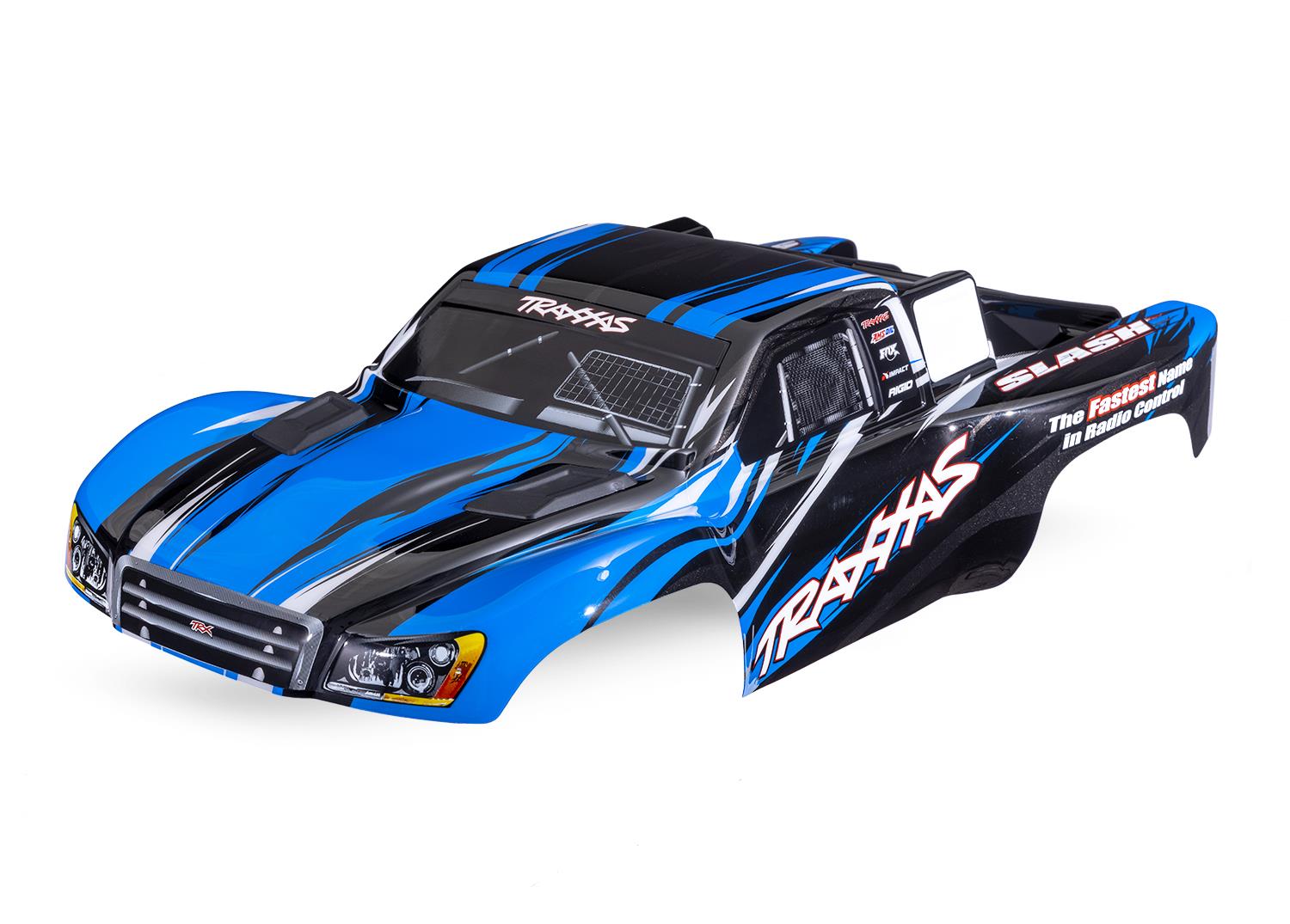 TRX5855-BLUE Body, Slash 4X4 (also fits Slash VXL & Slash 2WD), blue (painted, decals applied)