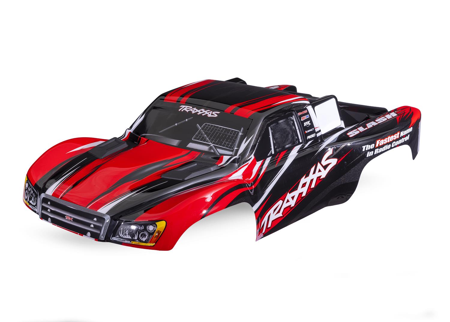 TRX5855-RED Body, Slash 4X4 (also fits Slash VXL & Slash 2WD), red (painted, decals applied)
