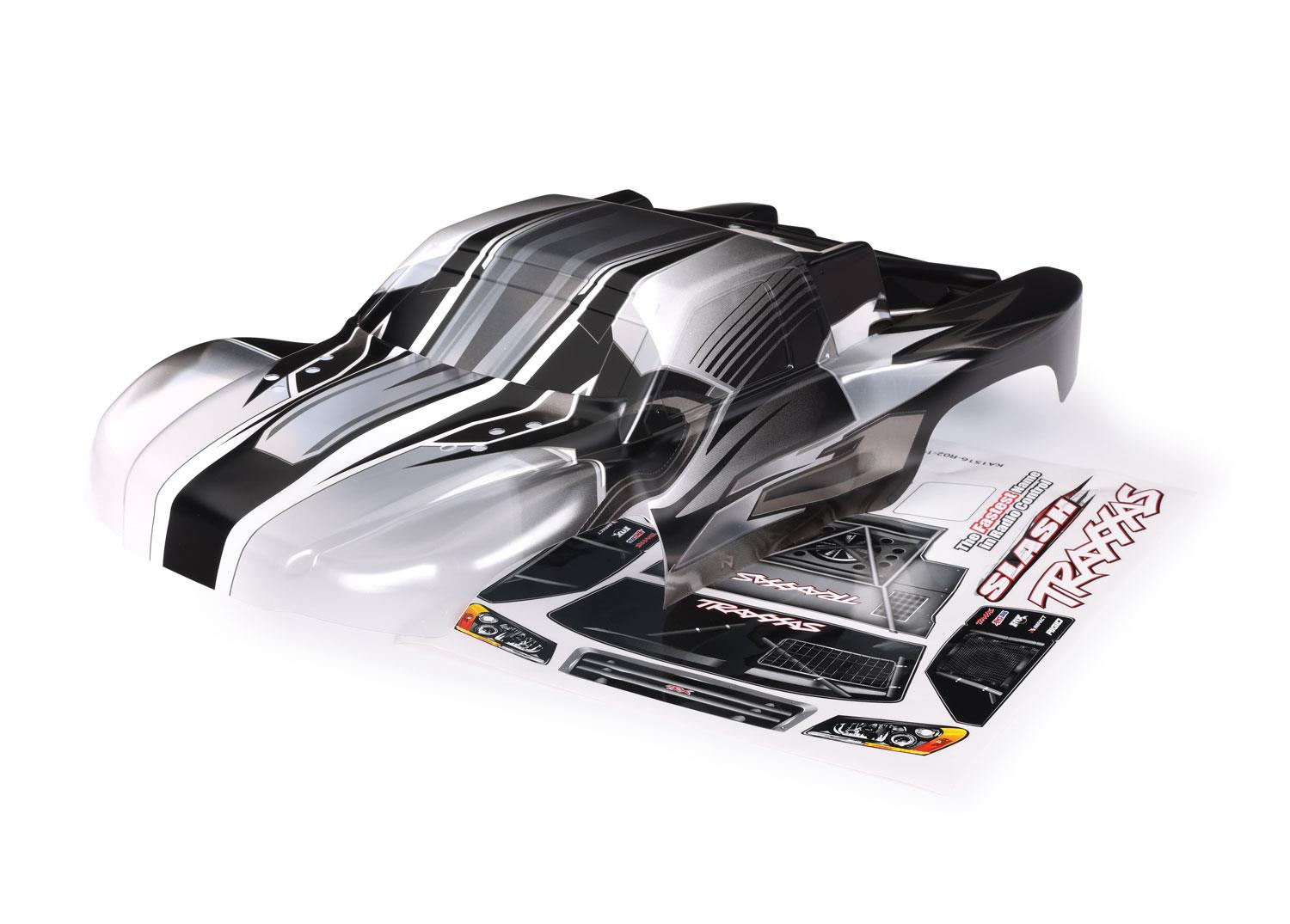 TRX5855 Body, Slash 2WD, ProGraphix (also fits Slash VXL & Slash 4X4) (graphics are printed, requires paint & final color application)/ decal sheet