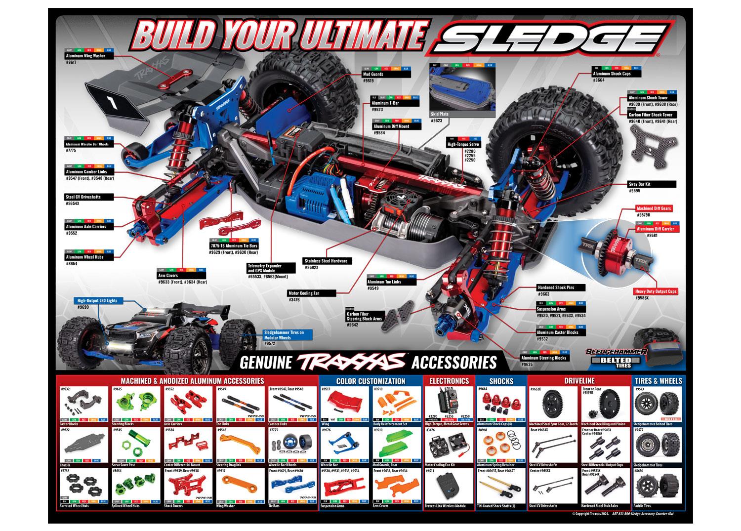 TRX6108 Traxxas Counter Mat: Sledge Accessories