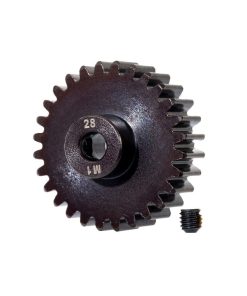 TRX6467 Gear, 28-T pinion (machined, hardened steel) (1.0 metric pitch) (fits 5mm shaft)/ set screw