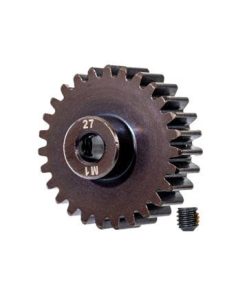 TRX6480R Gear, 27-T pinion (machined, hardened steel) (1.0 metric pitch) (fits 5mm shaft)/ set screw
