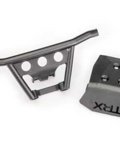TRX6735R Bumper, front/ skidplate, front (black)