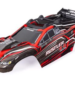 TRX6740-RED Body, Rustler 4X4, red (painted, decals applied) (assembled with front & rear body mounts and rear body support for clipless mounting)