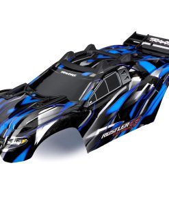 TRX6749-BLUE Body, Rustler 4X4 Ultimate, blue (painted, decals applied) (assembled with front & rear body mounts and rear body support for clipless mounting)
