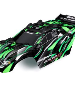 TRX6749-GRN Body, Rustler 4X4 Ultimate, green (painted, decals applied) (assembled with front & rear body mounts and rear body support for clipless mounting)