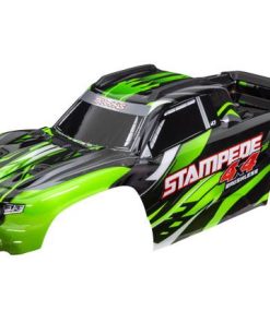 TRX6762-GRN Body, Stampede 4X4 Brushless, green (painted, decals applied) (assembled with front & rear body mounts and rear body support for clipless mounting)