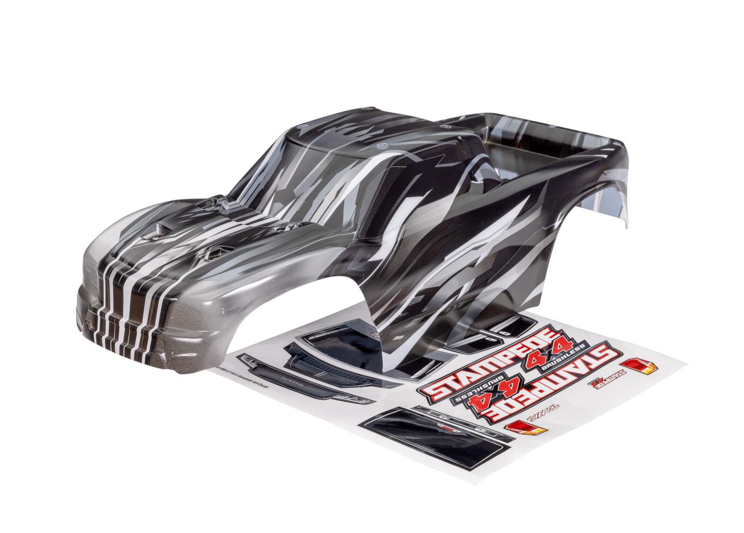 TRX6762X Body, Stampede 4X4 Brushless, ProGraphix (graphics are printed, requires paint & final color application)/ decal sheet