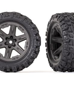 TRX6763 Tires & wheels, assembled, glued (2.8') (RXT gray wheels, Talon EXT tires, foam inserts) (4WD electric front/rear, 2WD electric front only) (2) (TSM rated)