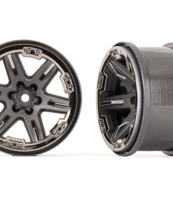 TRX6772-BLKCR Wheels, RXT 2.8' (charcoal gray & black chrome) (2)