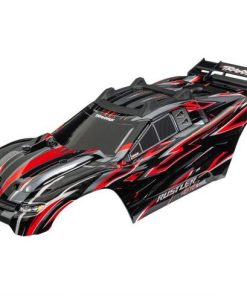 TRX6785-RED Body, Rustler 4X4 VXL, red (painted, decals applied) (assembled with front & rear body mounts and rear body support for clipless mounting)