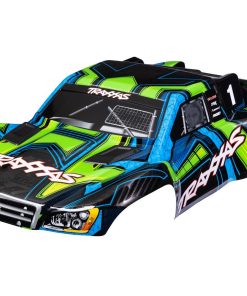 TRX6844-GRN Body, Slash 4X4 (also fits Slash VXL & Slash 2WD), green and blue (painted, decals applied) (assembled with front & rear latches for clipless mounting)