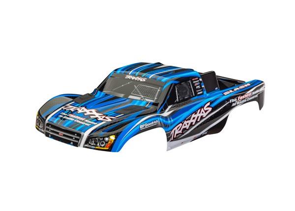 TRX6910-BLUE Body, Slash 4X4 (also fits Slash VXL & Slash 2WD), blue (painted, decals applied) (assembled with front & rear latches for clipless mounting)