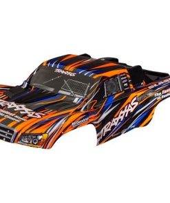 TRX6941-ORNG Body, Slash 4X4 (also fits Slash VXL & Slash 2WD), orange (painted, decals applied) (assembled with front & rear latches for clipless mounting)