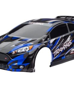 TRX7418-BLUE Body, Ford Fiesta ST Rally Brushless, blue painted, decals applied)