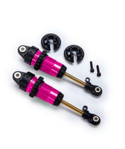 TRX7461-PINK Shocks, GTR long pink-anodized, PTFE-coated bodies with TiN shafts (fully assembled, without springs) (2)