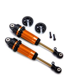 TRX7462-ORNG Shocks, GTR xx-long orange-anodized, PTFE-coated bodies with TiN shafts (fully assembled, without springs) (2)
