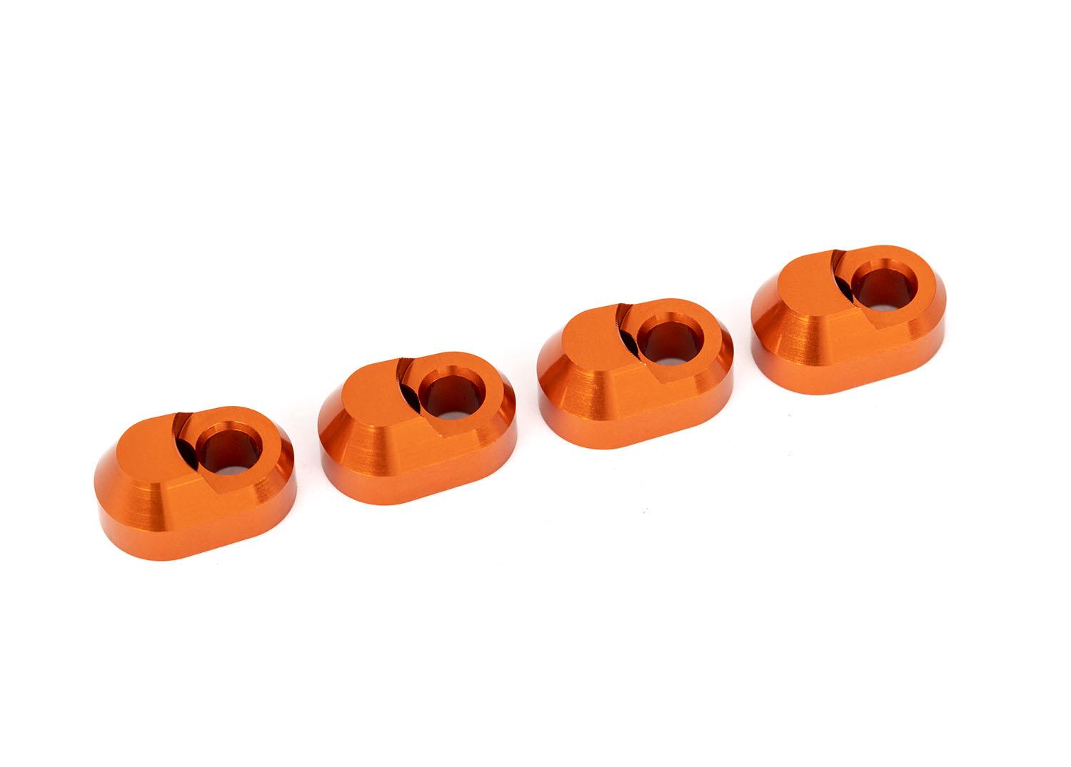 TRX7743-ORNG Suspension pin retainer, 6061-T6 aluminum (orange-anodized) (4)